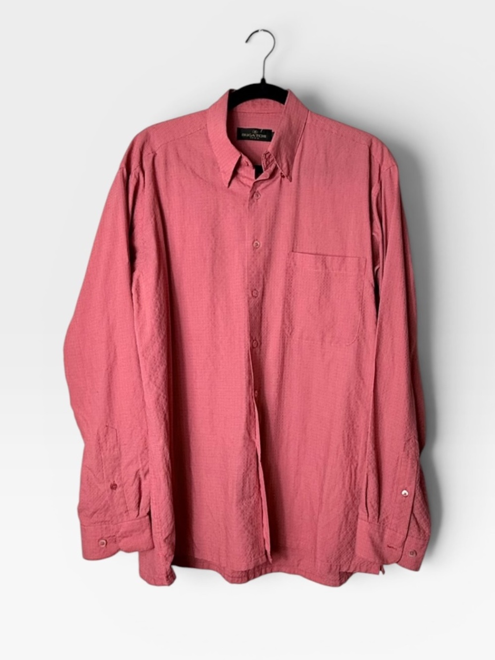 Bugatchi Red Striped Button Down Long Sleeve Size Medium (Q)